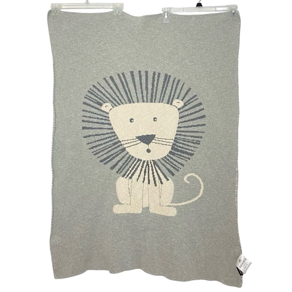 SAFAVIEH Dandy Lion Baby Throw Blanket Gray Cream